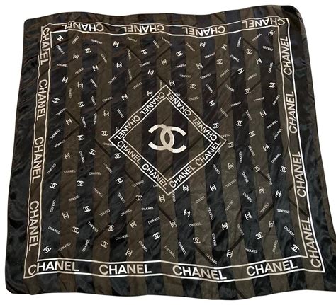 chanel black white scarf|Chanel scarf price guide.